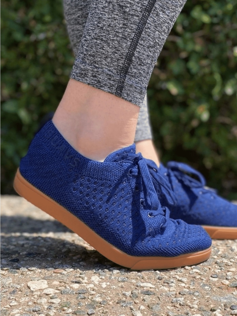 SUAVS The Zilker Knit Lace-Up Women's Sneakers in Royal Blue with Gum Sole